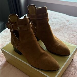 Michael Kors Tan Suede Ankle Boots